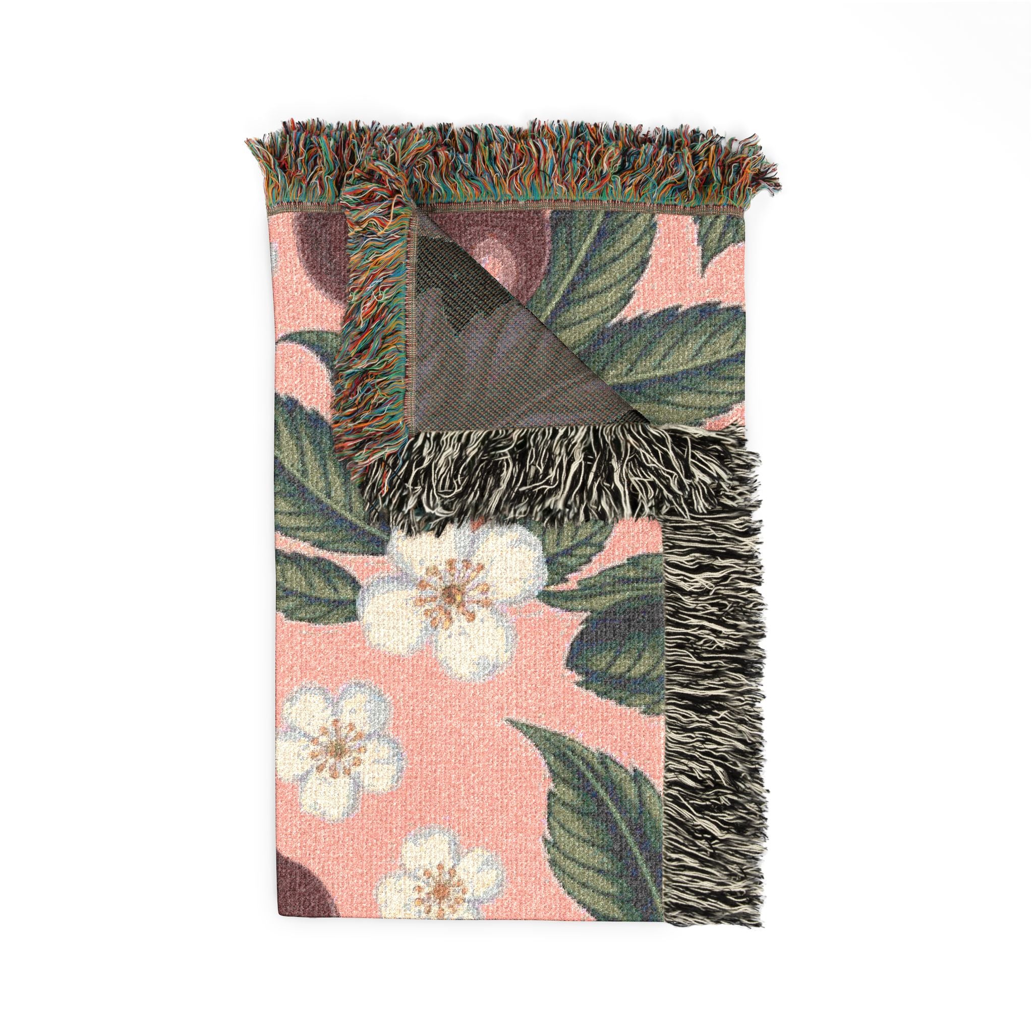 🍒 Orchard Blossom Throw — 1950s Cherry Garden Woven Blanket