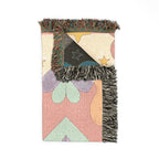 Layered Heart Throw — 1980s Rainbow Love Woven Blanket