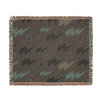Lightning Strike Throw — 1980s Neon Bolt Woven Blanket