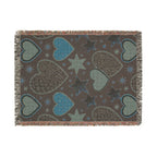 Girl Power Throw — 1990s Leopard Heart & Star Woven Blanket