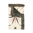 💫 Compass Star Throw — 1950s Atomic Age Woven Blanket
