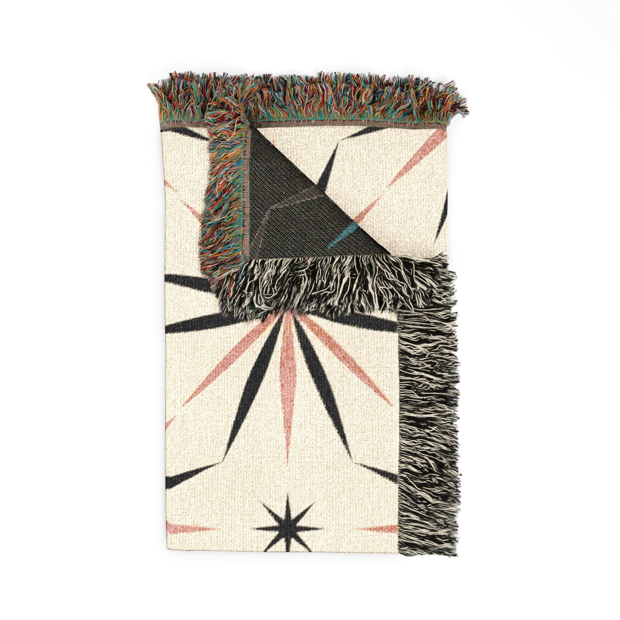 💫 Compass Star Throw — 1950s Atomic Age Woven Blanket