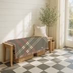 Startan Throw — 1990s Plaid & Star Woven Blanket