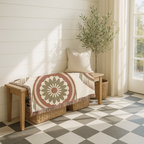 Dreamcatcher Throw — 1970s Bohemian Circle Woven Blanket