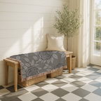 Midnight Rose Throw — 1990s Gothic Floral Woven Blanket
