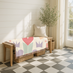 Heart Crown Throw — 1980s Pop Royalty Woven Blanket