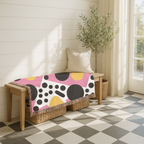 Dot Pop Throw — 1980s Bold Circle Woven Blanket