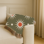 Solar Burst Throw — 1970s Starburst Woven Blanket