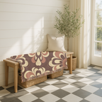 Baroque Bloom Throw — 1970s Medallion Woven Blanket