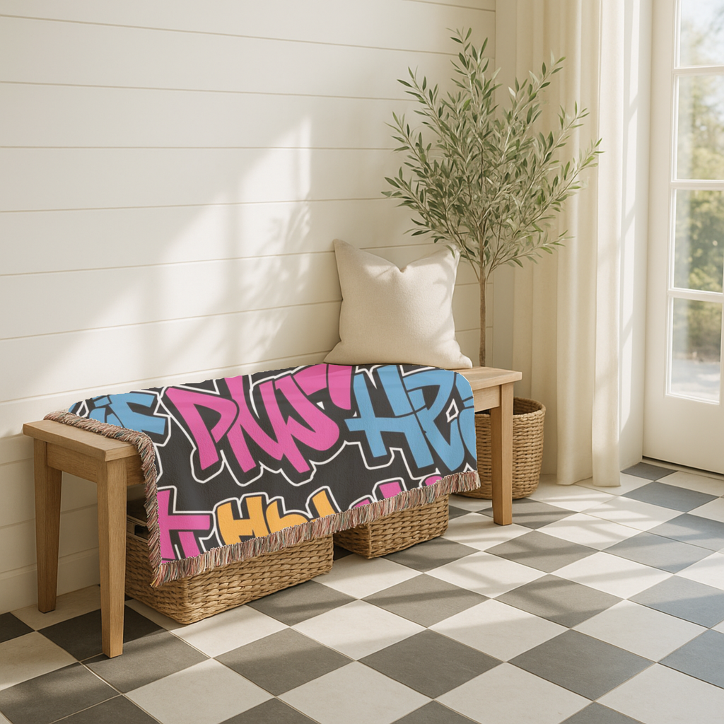 Graffiti Throw — 2000s Hip Hop Street Art Woven Blanket
