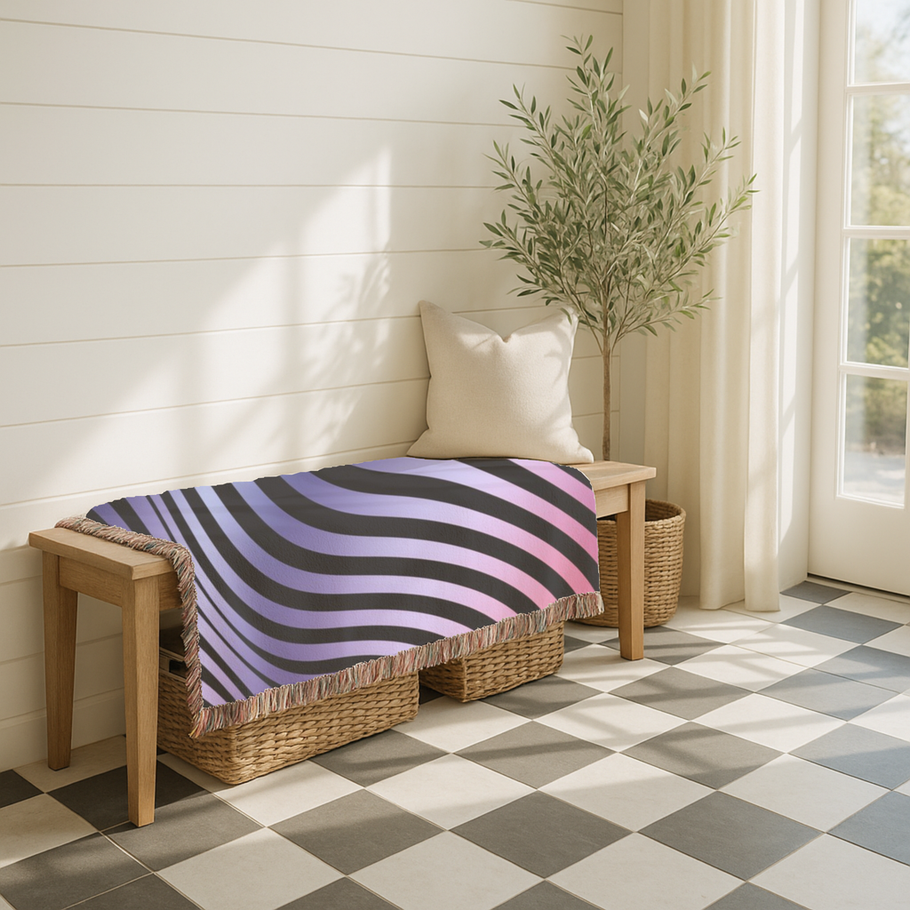 Gravity Throw — 2000s Y2K Psychedelic Wave Woven Blanket