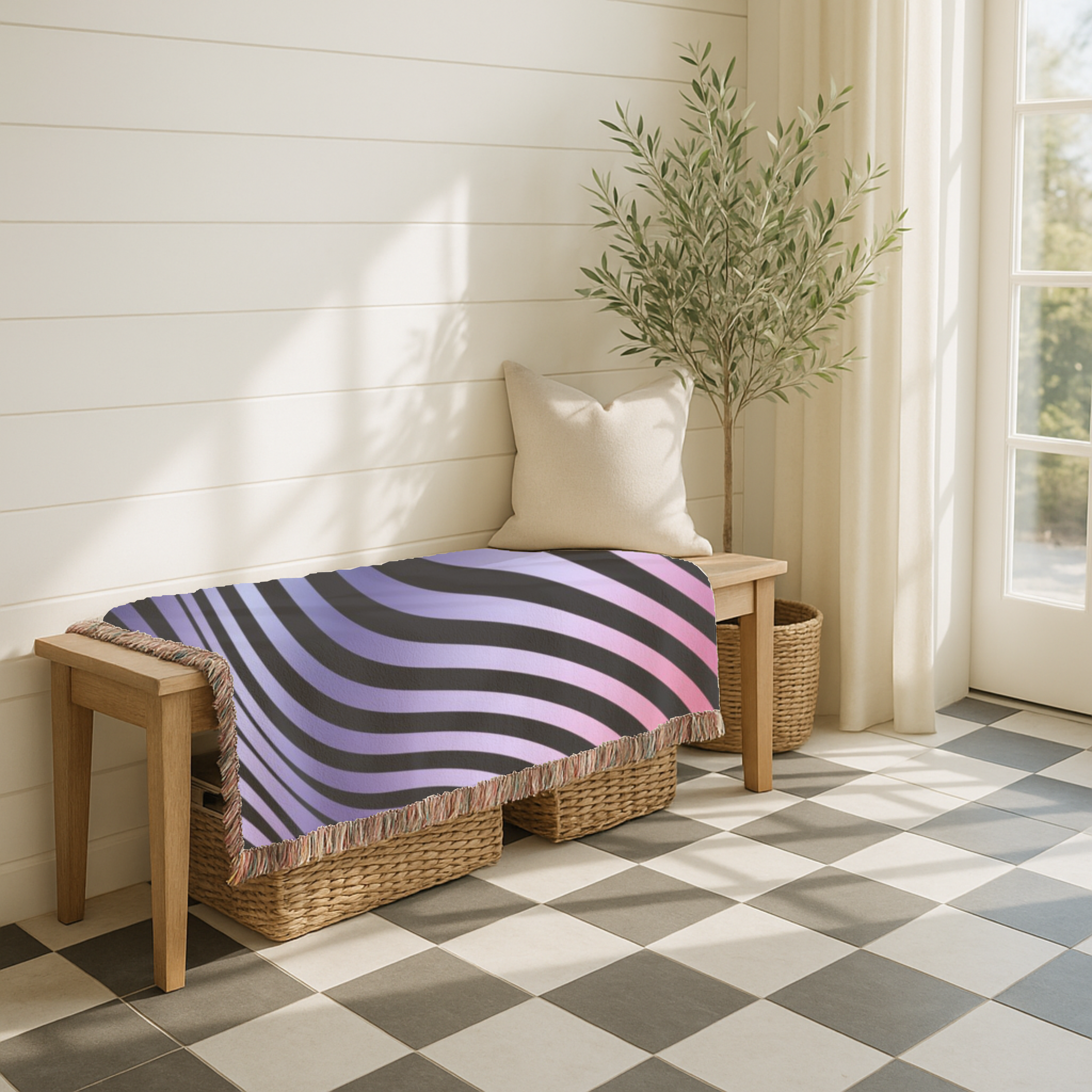 Gravity Throw — 2000s Y2K Psychedelic Wave Woven Blanket