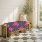 Neon Palm Throw — 1980s Tropical Night Woven Blanket