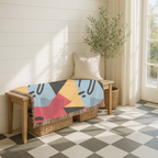 Memphis Night Throw — 1980s Geometric Art Woven Blanket