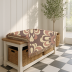 Baroque Bloom Throw — 1970s Medallion Woven Blanket