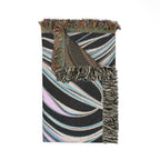 Aurora Throw — 2000s Y2K Iridescent Ribbon Woven Blanket