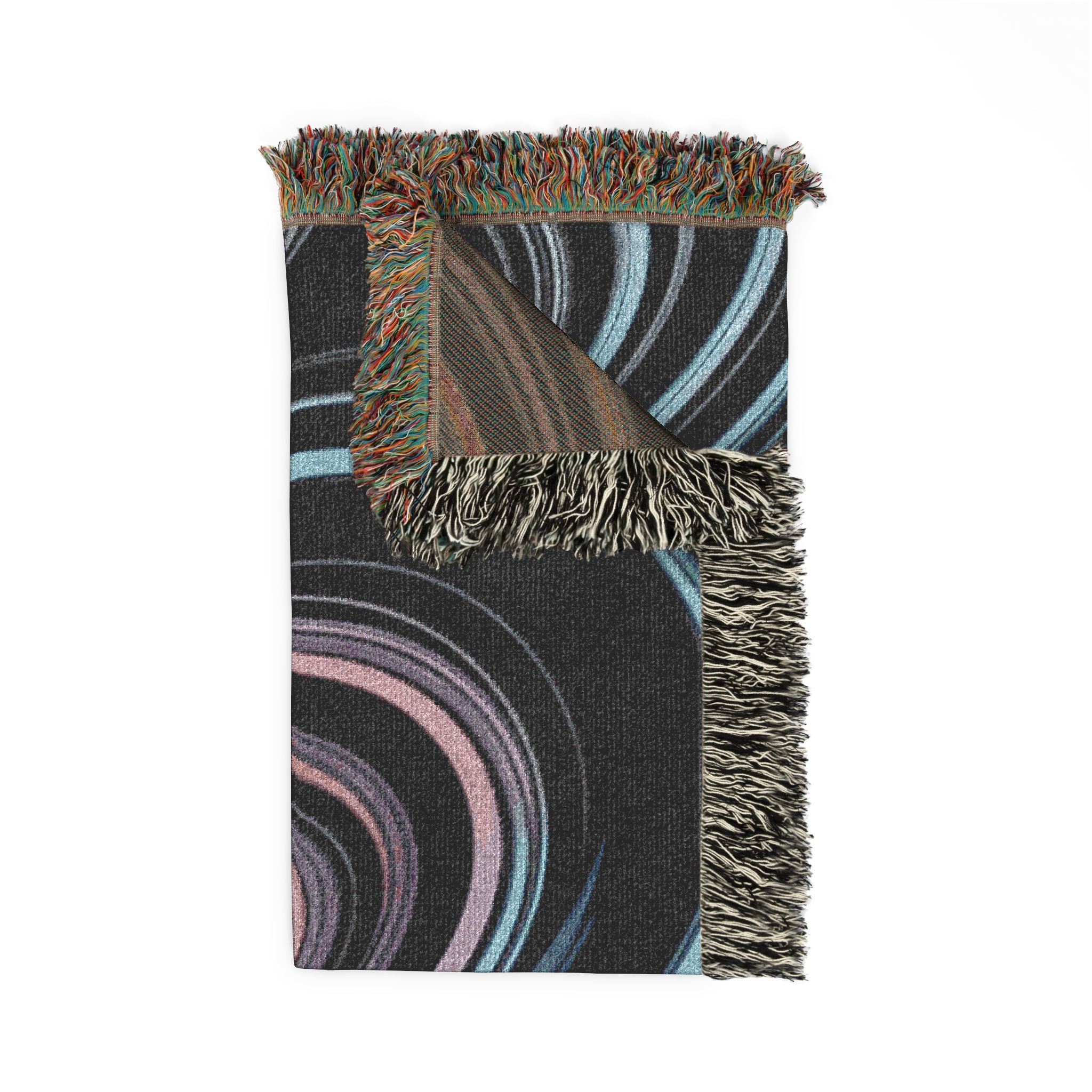 Neon Vortex Throw — 2000s Y2K Neon Flow Woven Blanket