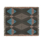 Prism Geo Throw — 1980s Pastel Geometric Woven Blanket