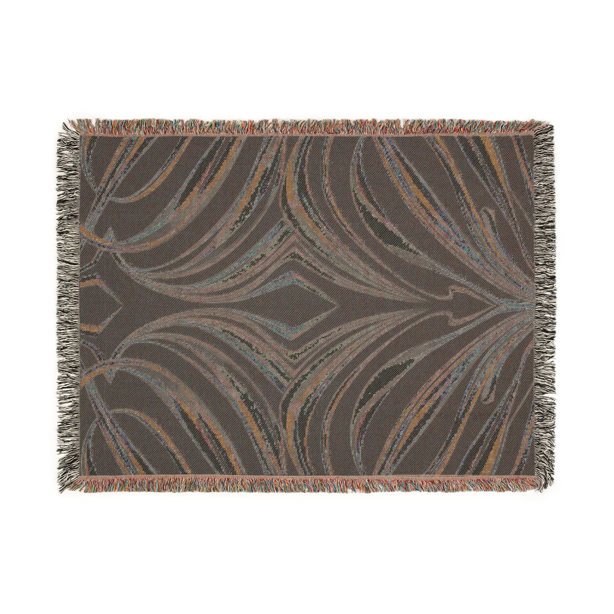 Aurora Throw — 2000s Y2K Iridescent Ribbon Woven Blanket