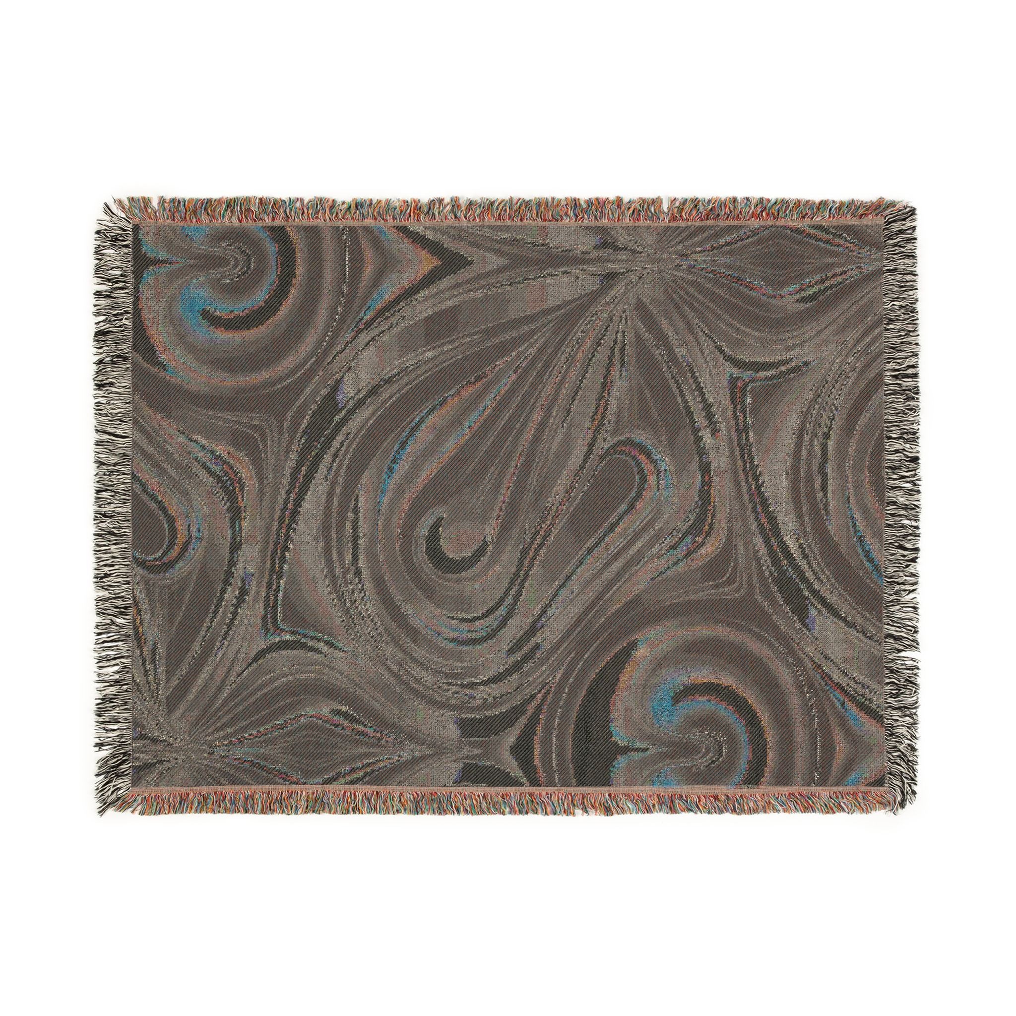 Mercury Throw — 2000s Y2K Chrome & Iridescent Woven Blanket