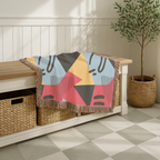 Memphis Night Throw — 1980s Geometric Art Woven Blanket