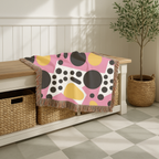 Dot Pop Throw — 1980s Bold Circle Woven Blanket