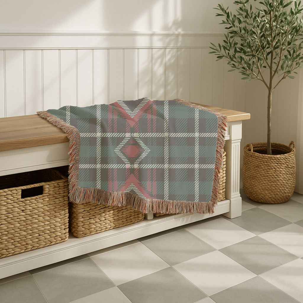 Heritage Throw — 1990s Diamond Tartan Woven Blanket