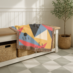 Memphis Sunshine Throw — 1980s Bold Geometric Woven Blanket