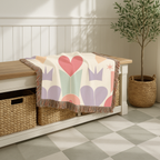 Heart Crown Throw — 1980s Pop Royalty Woven Blanket