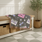 Mixtape Throw — 1980s Boombox & Cassette Woven Blanket