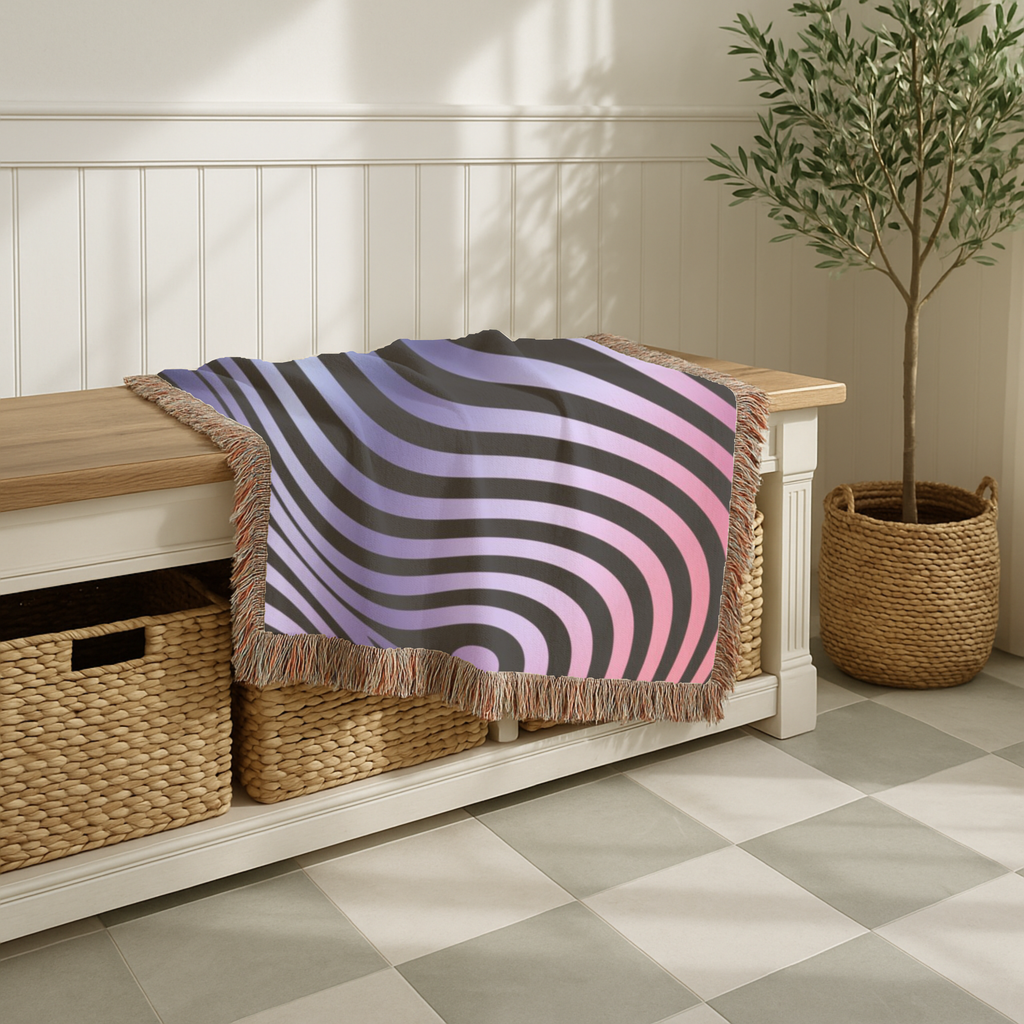 Gravity Throw — 2000s Y2K Psychedelic Wave Woven Blanket