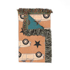 🚗 Top Down Throw — 1950s Convertible Star Woven Blanket