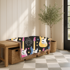 Rock Flame Throw — 1980s Guitar Fire Woven Blanket