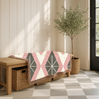 Prism Geo Throw — 1980s Pastel Geometric Woven Blanket