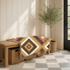 Kilim Star Throw — 1970s Aztec Geometric Woven Blanket