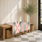 Diamond Lattice Throw — 1980s Pastel Elegance Woven Blanket