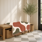 River Stone Throw — 1970s Abstract Organic Woven Blanket