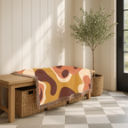 Lava Flow Throw — 1970s Psychedelic Abstract Woven Blanket