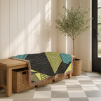 Electric Triangle Throw — 1980s Bold Stripe Geometric Woven Blanket