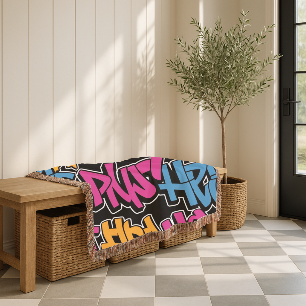 Graffiti Throw — 2000s Hip Hop Street Art Woven Blanket