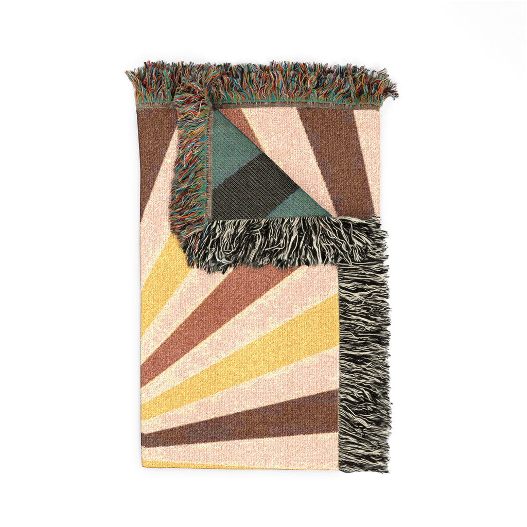 Sunray Throw — 1970s Starburst Ray Woven Blanket