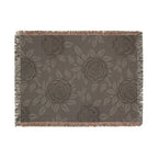 Midnight Rose Throw — 1990s Gothic Floral Woven Blanket