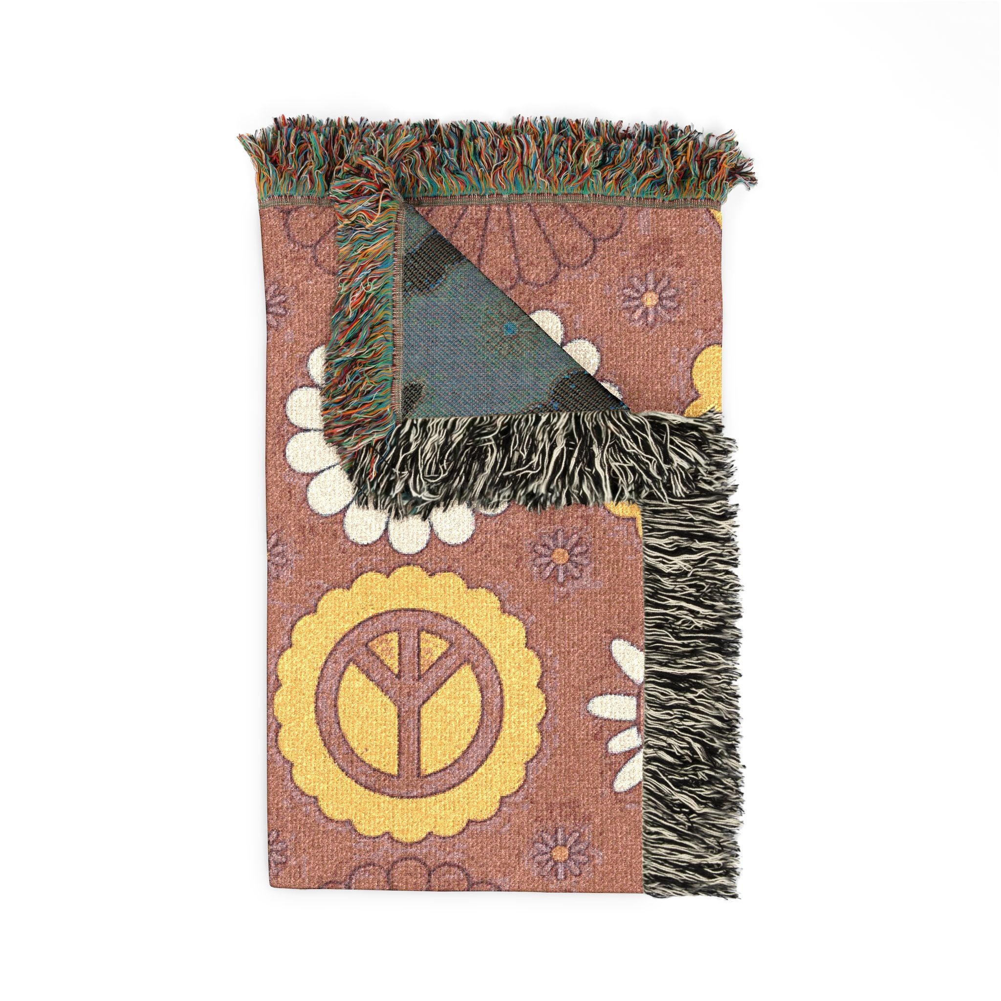 Woodstock Throw — 1960s Psychedelic Mandala Woven Blanket