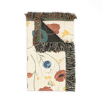 Poppy Meadow Throw — 1940s Wildflower Woven Blanket