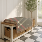 Startan Throw — 1990s Plaid & Star Woven Blanket