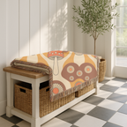 Mushroom Garden Throw — 1970s Retro Fungi Woven Blanket