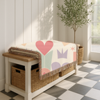 Heart Crown Throw — 1980s Pop Royalty Woven Blanket