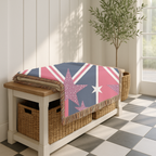 Cool Britannia Throw — 1990s Union Jack & Star Woven Blanket