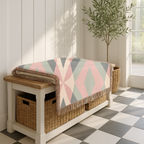 Diamond Lattice Throw — 1980s Pastel Elegance Woven Blanket