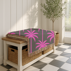 Neon Palm Throw — 1980s Tropical Night Woven Blanket